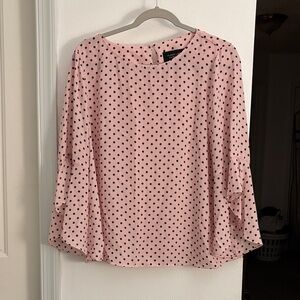 Evan Picone Pink and Black Polka Dot Blouse